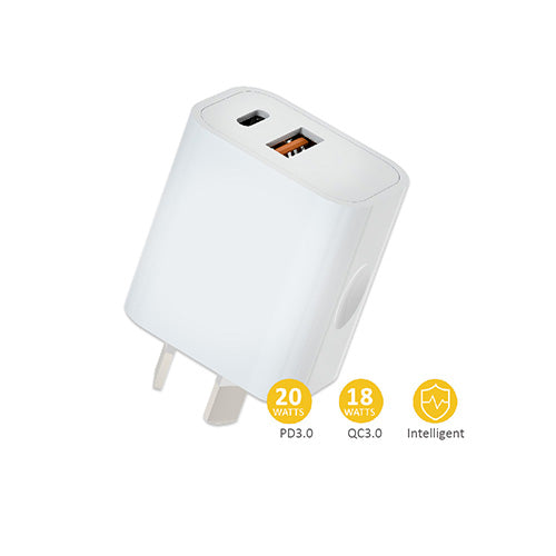 SPB0228 - Sansai 20W USB C + A Wall Charger