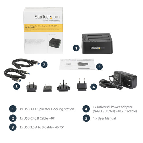 StarTech.com SDOCK2U313R - USB 3.1 HDD Duplicator Dock SSD HDD