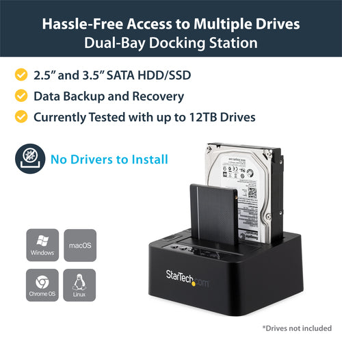 StarTech.com SDOCK2U313R - USB 3.1 HDD Duplicator Dock SSD HDD