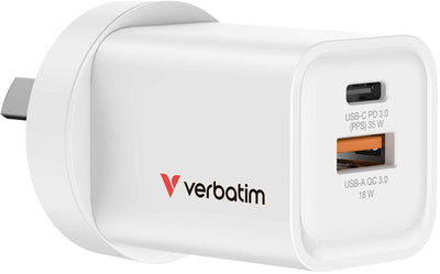 VCA1249 - Verbatim 35W GaN Ladegerät mit 1x USB-C und 1x USB-A