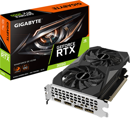 GVN3098 - Gigabyte GV-N3050 Windforce OCV2-6GD RTX3050 6GB PCIE Graphics Card