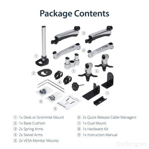 STARTECH.COM DESK MOUNT DUAL MONITOR ARM - ARTICULATING - UP TO 30" DISPLAY 10 YR