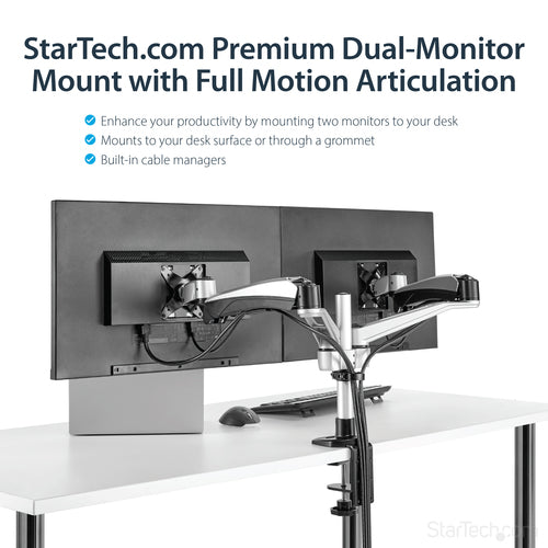 STARTECH.COM DESK MOUNT DUAL MONITOR ARM - ARTICULATING - UP TO 30" DISPLAY 10 YR