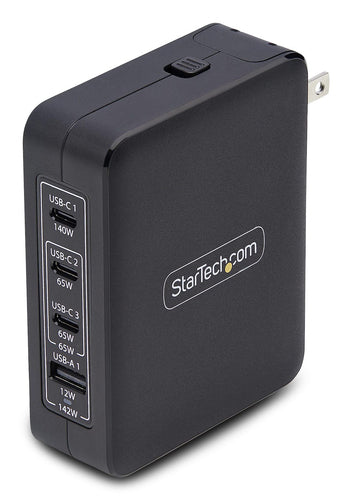 STARTECH.COM 140W USB-C WALL CHARGER, USB-C/USB-A, PD GAN POWER ADAPTER, 2 YR