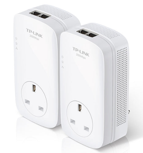 TL-PA9020P KIT - TP-LINK PA9020P AV2000 2-Port Gigabit Passthrough Powerline Starter Kit