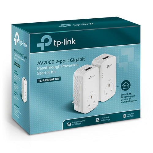 TL-PA9020P KIT - TP-LINK PA9020P AV2000 2-Port Gigabit Passthrough Powerline Starter Kit