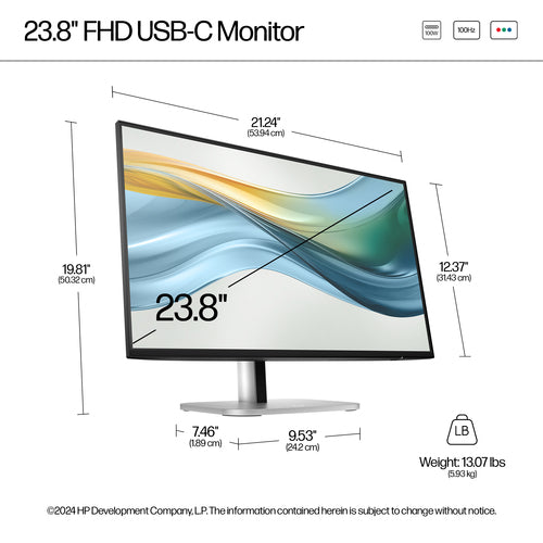 HP Series 5 Pro 524pu 23.8 inch FHD USB-C Monitor