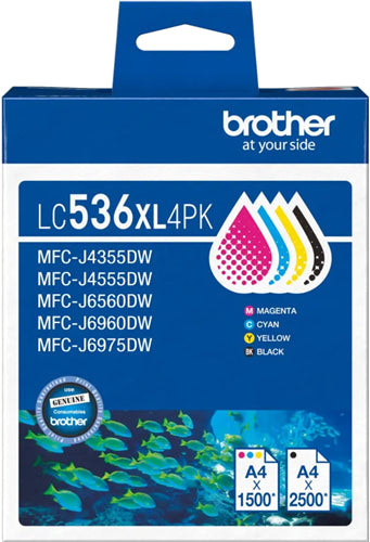 Brother LC536XL4PK 4 - Pack Ink Cartridge BCK574PK