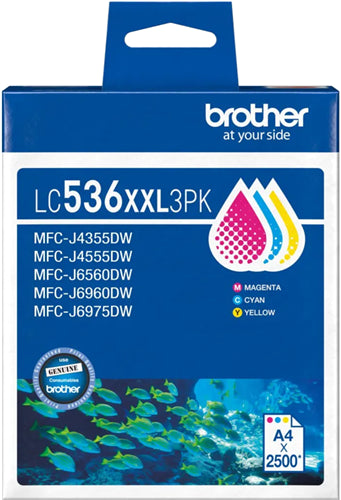 Brother LC536XXL3PK 3 - Pack Ink Cartridge BCK583PK