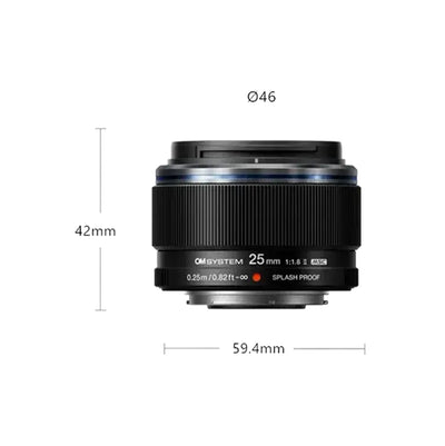 OLL2072 - OM SYSTEM M.Zuiko 25mm F1.8 II Lens - Black