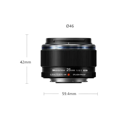 OLL2072 - OM SYSTEM M.Zuiko 25mm F1.8 II Lens - Black