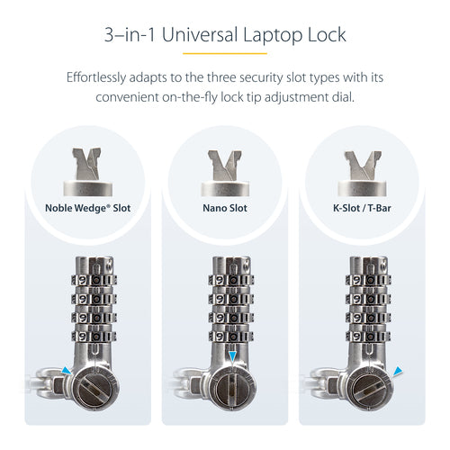 StarTech.com UNIVC4D-LAPTOP-LOCK - M (2 m) UNIVERSELLES LAPTOP SCHLOSS NOTEBOOK-SCHLOSS