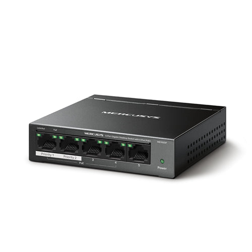 TP-Link Mercusys MS105GP 5 Port Gigabit Switch Steel Case 4x
