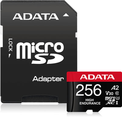 ADATA High Endurance microSDXC UHS-I U3 A2 V30 Card with Adapter 256GB