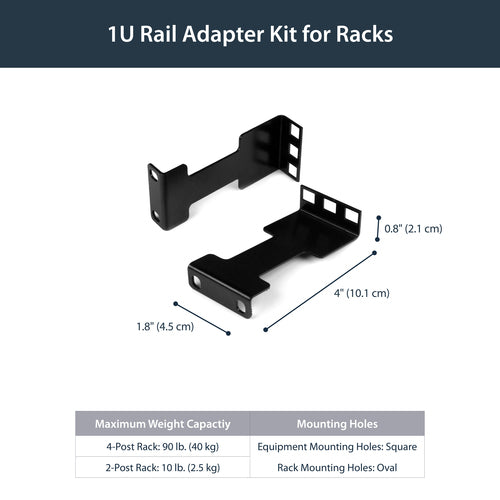 StarTech.com RDA1U - RAIL DEPTH ADAPTER FOR RACKS - 4 IN - 1U