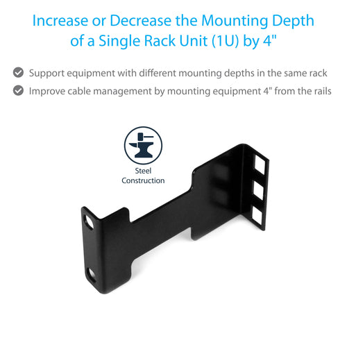 StarTech.com RDA1U - RAIL DEPTH ADAPTER FOR RACKS - 4 IN - 1U