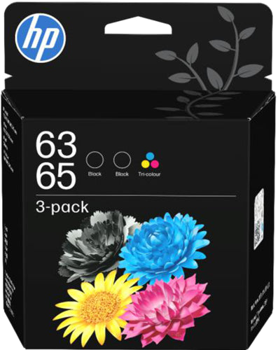 HNK1135 - HP 63/65 Colour/Black Ink Cartridge Combo 3-Pack (2 Black and 1 Color)