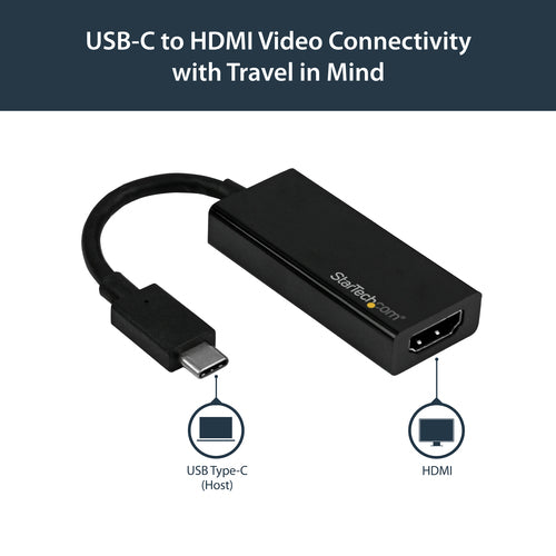 CDP2HD4K60 - STARTECH.COM USB C TO HDMI ADAPTER 4K 60HZ USB TYPE-C TO HDMI 2.0 CONVERTER 3 YR