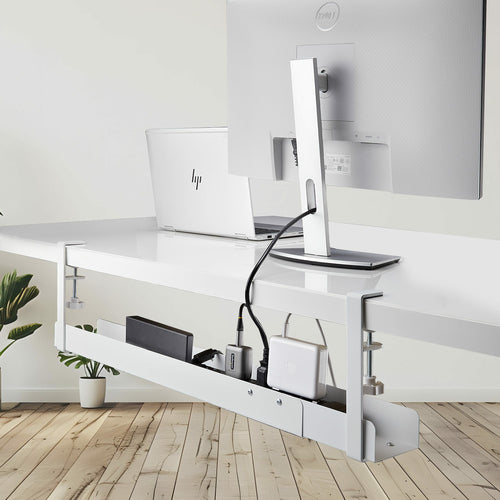 CALW-DESK-CABLE-TRAY - STARTECH.COM UNDER DESK CABLE MANAGEMENT TRAY, CLAMP-ON INSTALLATION, 2 YR
