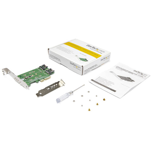 PEXM2SAT32N1 - STARTECH.COM 3PT M.2 SSD ADAPTER CARD - 1X PCIE (NVME) 2X SATA M.2 PCIE 3.0 2 YR