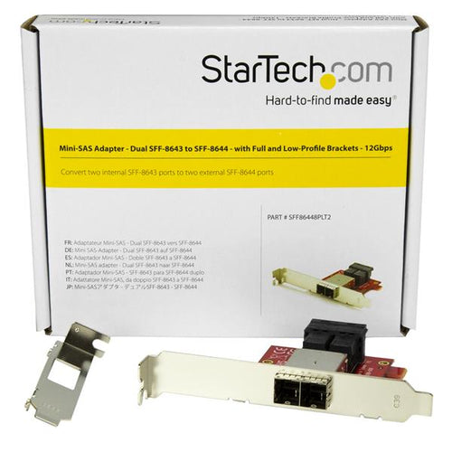 StarTech.com SFF86448PLT2 - Mini-SAS Adapter - Dual SFF-8643 to 8644