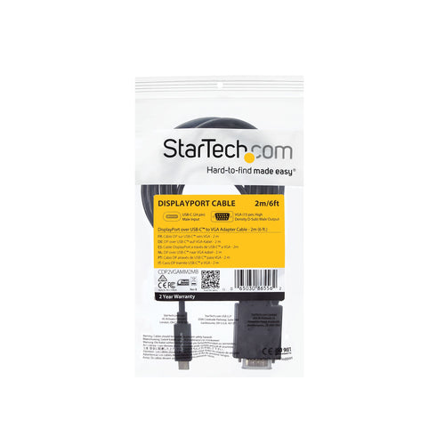 StarTech.com CDP2VGAMM2MB - 2M (6 FT.) USB-C TO VGA ADAPTER CABLE