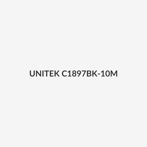 UNITEK C1897BK-10M - 10m CAT 7 Black Flat SSTP 32AWG Patch Lead in PVC Jacket 500MHz Gold-plated Contacts