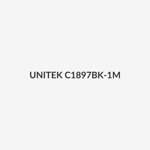 UNITEK C1897BK-1M - 1m CAT 7 Black Flat SSTP 32AWG Patch Lead in PVC Jacket 500MHz Gold-plated Contacts