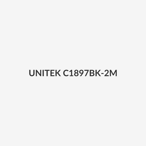 UNITEK C1897BK-2M - 2m CAT 7 Black Flat SSTP 32AWG Patch Lead in PVC Jacket 500MHz Gold-plated Contacts
