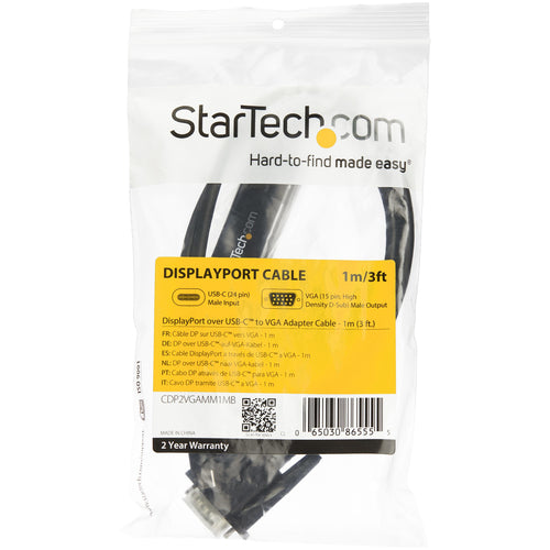 StarTech.com CDP2VGAMM1MB - 1M (3 FT.) USB-C TO VGA ADAPTER CABLE
