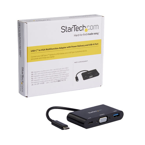 StarTech.com CDP2VGAUACP - USB-C to VGA Multifunction Adapter - PD