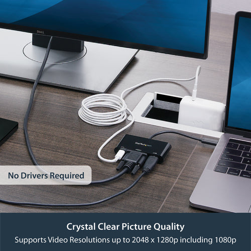 StarTech.com CDP2VGAUACP - USB-C to VGA Multifunction Adapter - PD