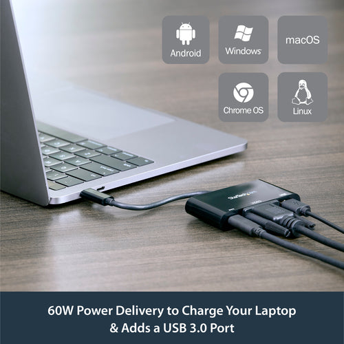 StarTech.com CDP2VGAUACP - USB-C to VGA Multifunction Adapter - PD