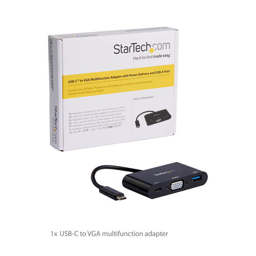 StarTech.com CDP2VGAUACP - USB-C to VGA Multifunction Adapter - PD