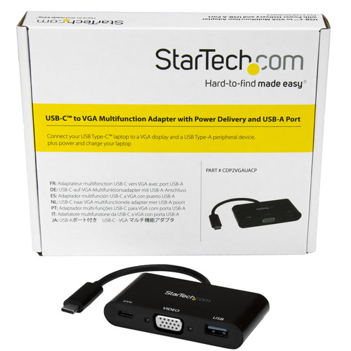 StarTech.com CDP2VGAUACP - USB-C to VGA Multifunction Adapter - PD