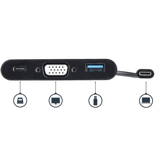 StarTech.com CDP2VGAUACP - USB-C to VGA Multifunction Adapter - PD