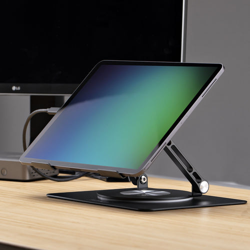 STARTECH.COM ROTATING LAPTOP STAND, 360 SWIVEL, ERGONOMIC DESK RISER, 5 YR