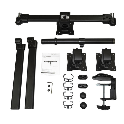 STARTECH.COM DESK MOUNT TRIPLE MONITOR ARM ADJUSTABLE - 3 VESA 27" DISPLAYS 5 YR