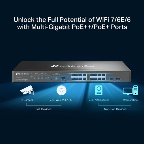SG3218XP-M2 - Omada SG3218XP-M2 Access Pro 16-Port 2.5G and 2-Port 10GE SFP+ Switch with 4-Port PoE++ & 12-Port PoE+