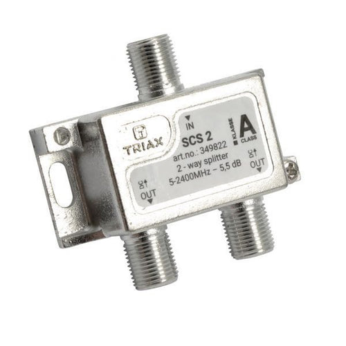 TRIAX 349822 - RF 2-Way Splitter 2.4GHz. Coaxial Splitter for SAT-IF & MATV Distribution Networks.
