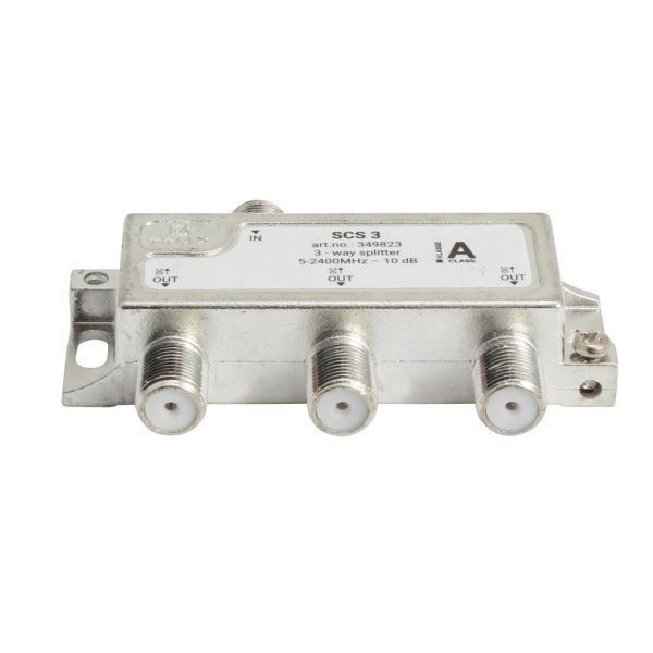 TRIAX 349823 - RF 3-Way Splitter 5 2400MHz. All Ports Power Pass - Diode Steered