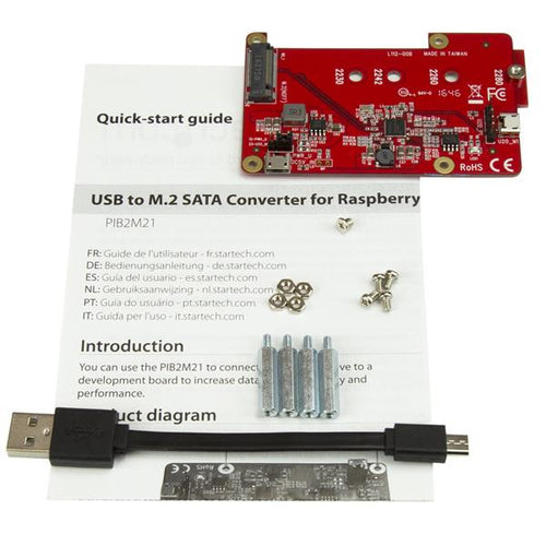 StarTech.com PIB2M21 - USB M.2 SATA Converter for Raspberry Pi