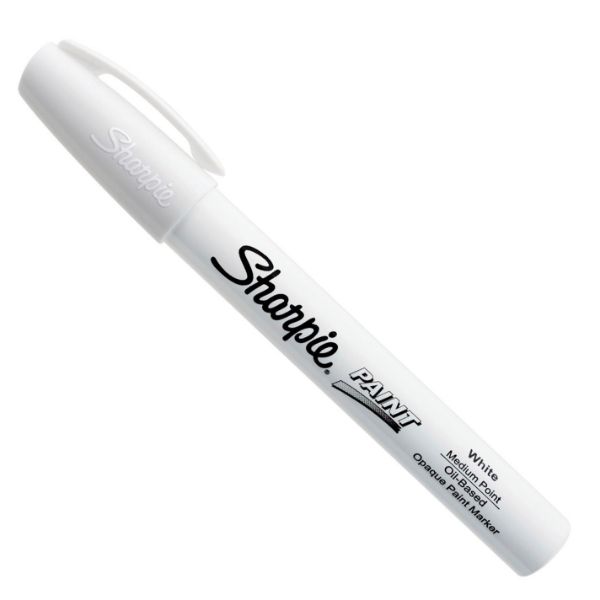 SHARPIE 35558 - 12-Pack Paint Oil -Based Medium Point White Colour Marker Pens