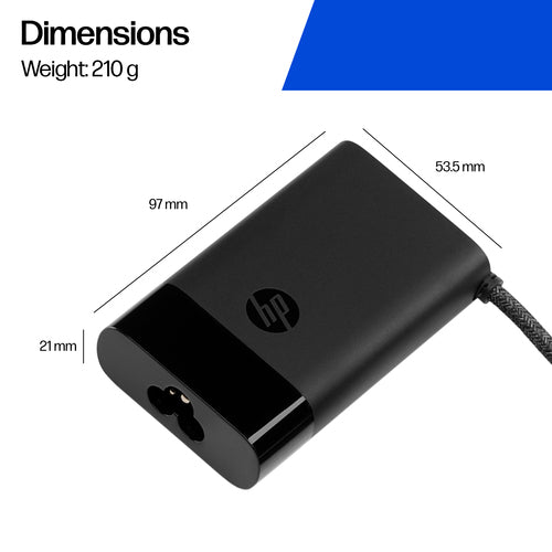 HP Power Adapter AC 65W USB-C Output - C6 3-Pin AC Input - Slim Travel
