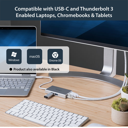 StarTech.com DKT30CHPDW - USB C Multiport Adapter - PD - Silver.