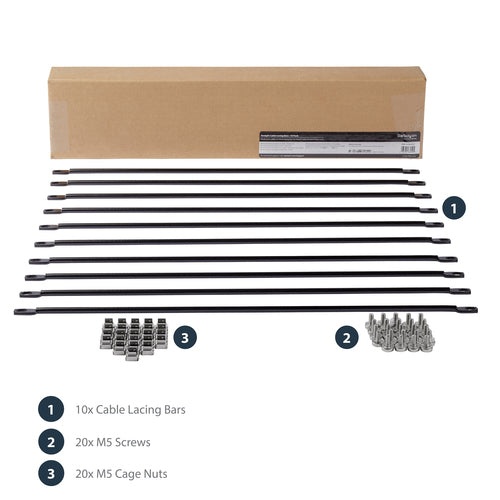 CMLB10 - STARTECH.COM HORIZONTAL CABLE LACING BAR FOR RACKS - 10 PACK 2 YR