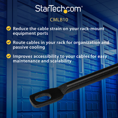 CMLB10 - STARTECH.COM HORIZONTAL CABLE LACING BAR FOR RACKS - 10 PACK 2 YR
