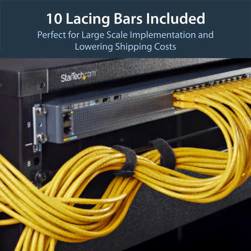 CMLB10 - STARTECH.COM HORIZONTAL CABLE LACING BAR FOR RACKS - 10 PACK 2 YR