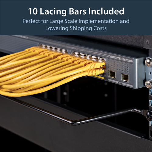 CMLB104 - STARTECH.COM HORIZONTAL CABLE LACING BARS FOR RACKS - 4IN OFFSET - 10 PACK 2 YR