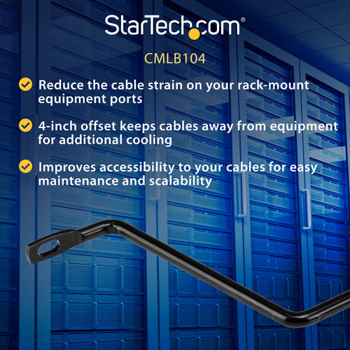 CMLB104 - STARTECH.COM HORIZONTAL CABLE LACING BARS FOR RACKS - 4IN OFFSET - 10 PACK 2 YR